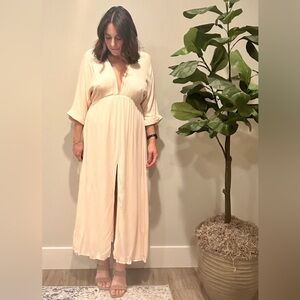Elegant Cream Maxi Dress